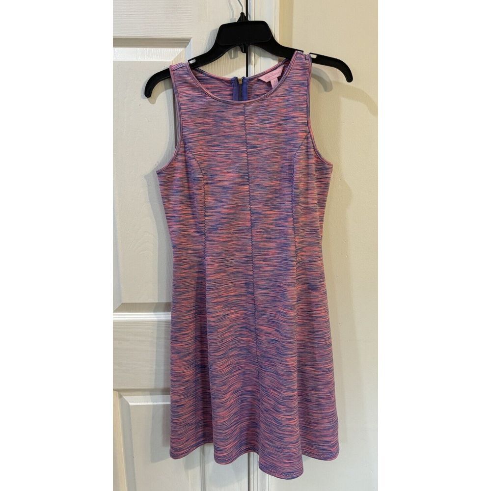 Lilly Pulitzer Fit and Flare Dress Cove Pink Space Tie Dye‎ Size Small